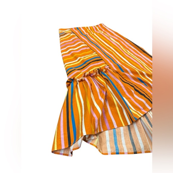 BROGGER Printed Heather Skirt Size Medium in Orange Multi Colored Stripes - Picture 2 of 12